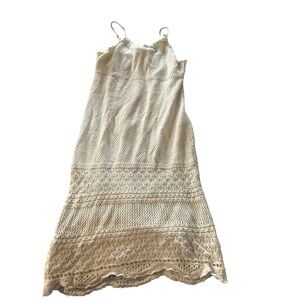 Freshman Beige Lace Maxi Dress